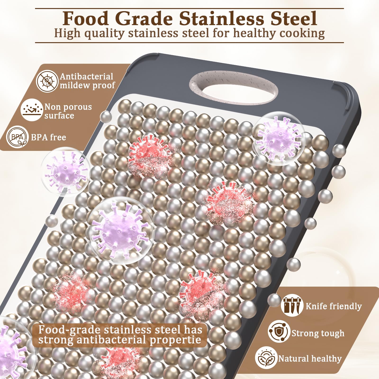 GUANCI cutting board with built-in juice groove stores liquids safely during prep.