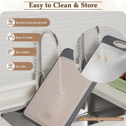 GUANCI cutting board round hanging hole for convenient storage.
