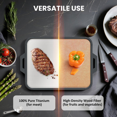 GUANCI titanium-side cutting-board for meat prep minimizes odor and residue.