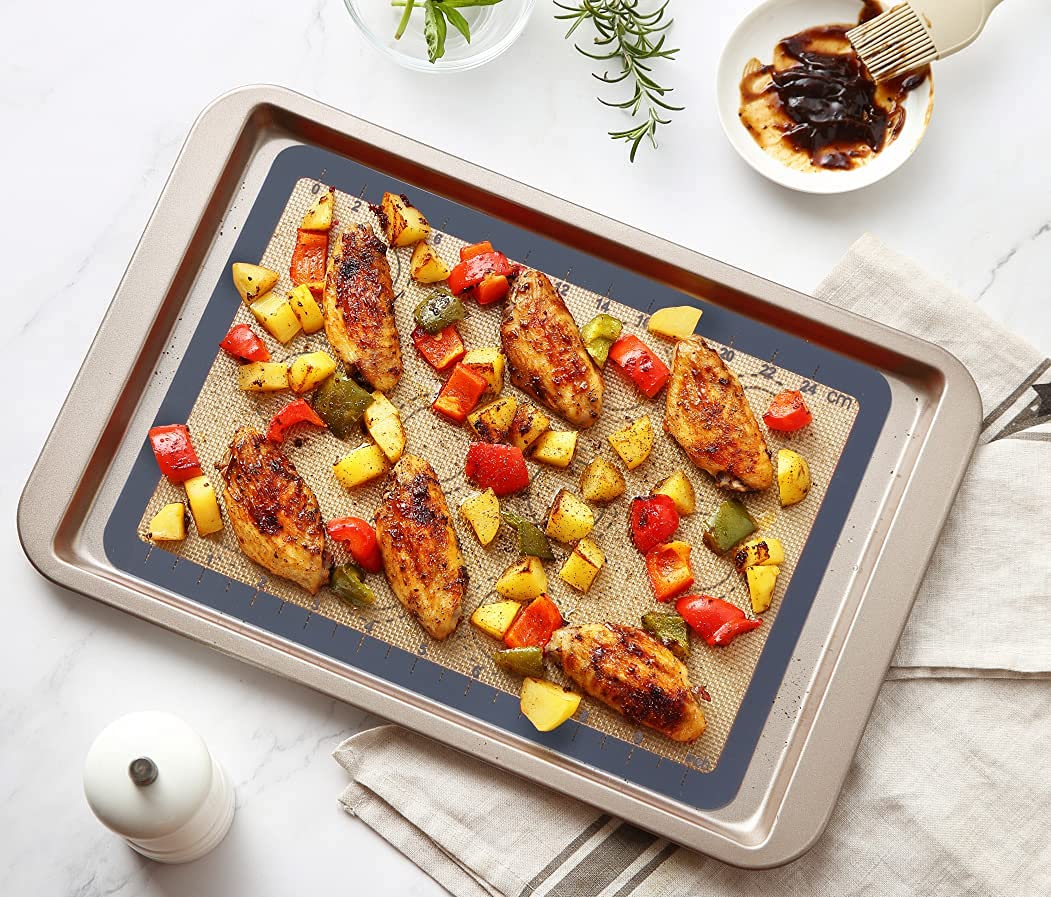 GUANCI silicone baking mat 9-inch pizza ensures even crust.