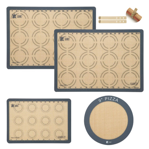 GUANCI silicone baking mat rolling macarons 16-1/2 x 11-5/8 inches for easy release.
