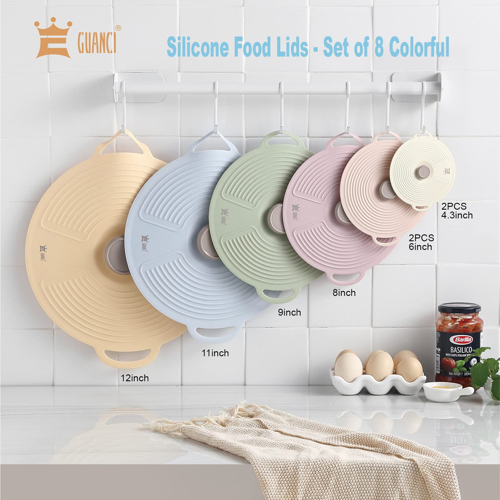GUANCI silicone lid 11-inch fits a bowl for mess-free reheating