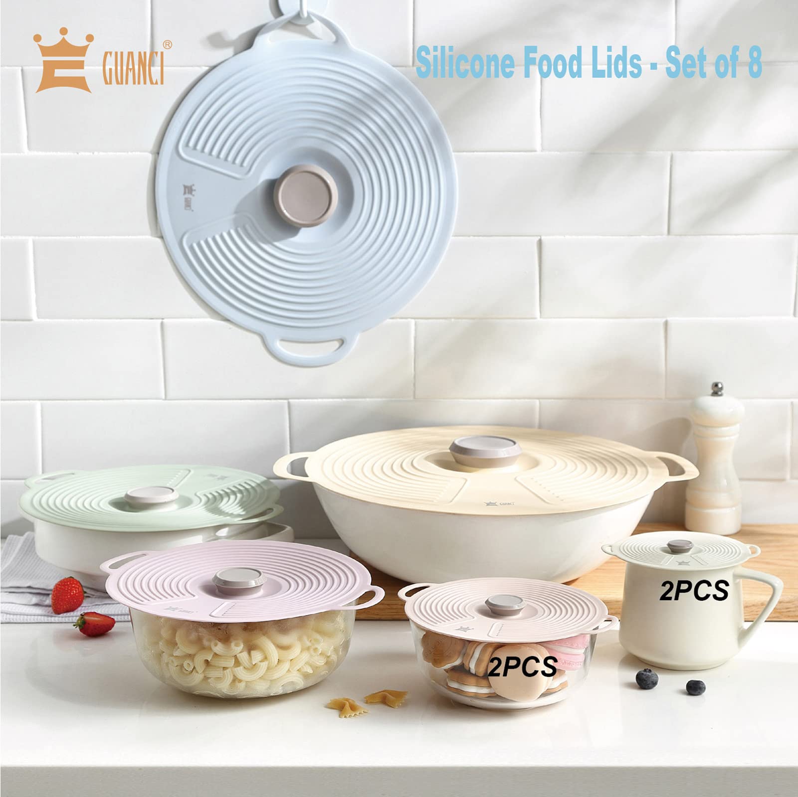 GUANCI silicone lid 9-inch keeps heat in safely