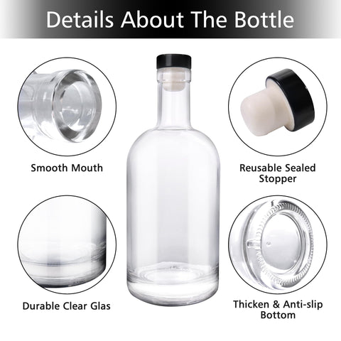 GUANENA empty bottles with T-shaped stoppers ensure airtight seals