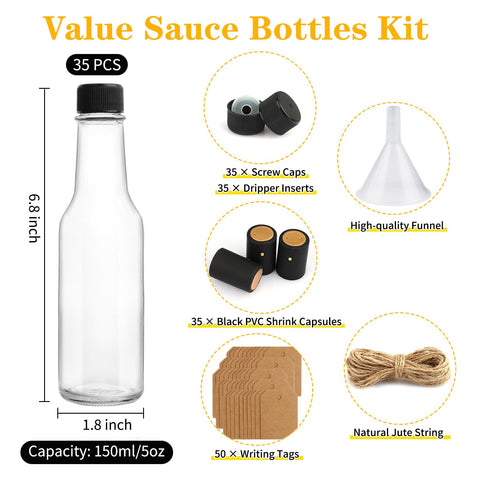 GUANENA clear glass woozy bottles show contents at a glance for efficient prep.