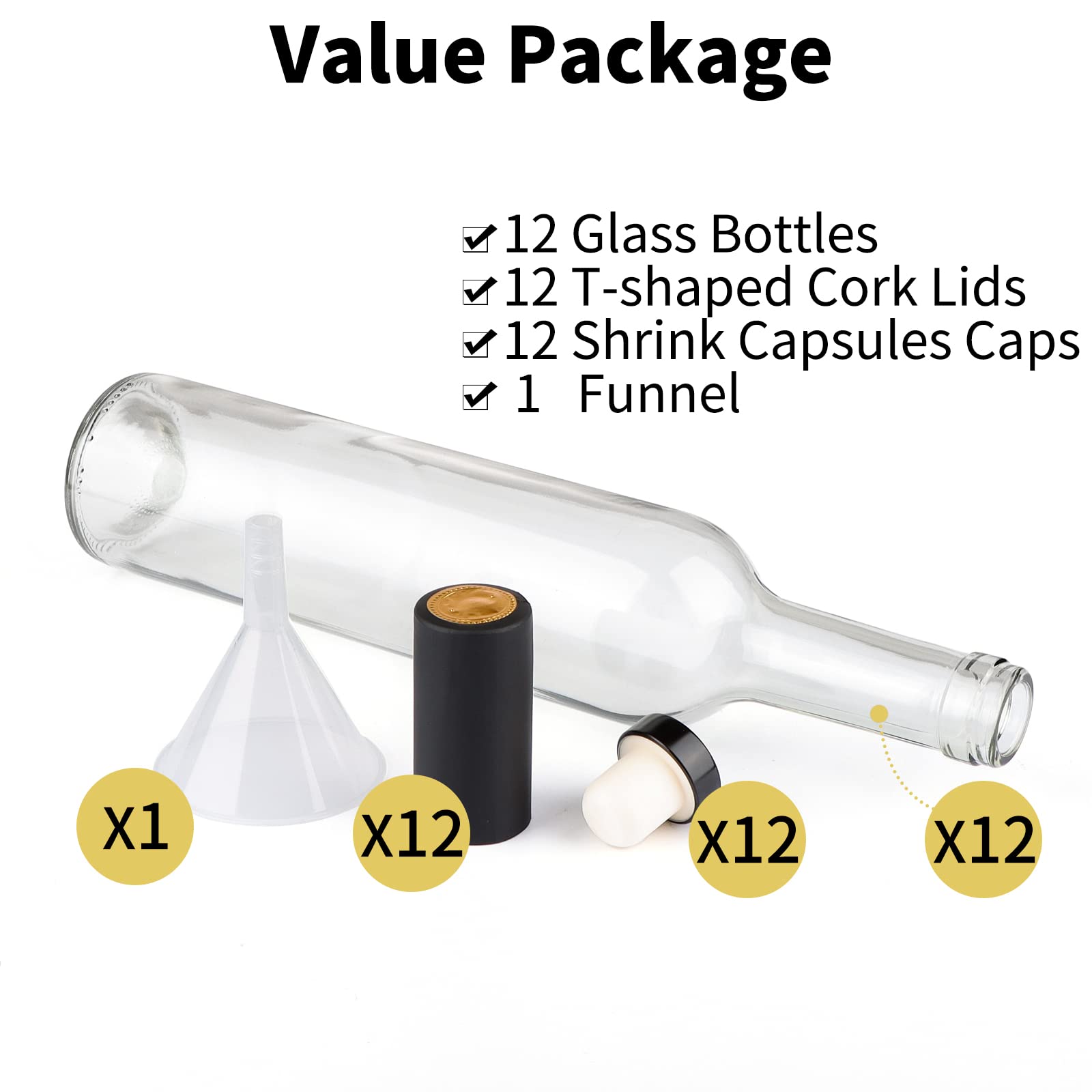 GUANENA elegant straight glass bottle emphasizes grip and display