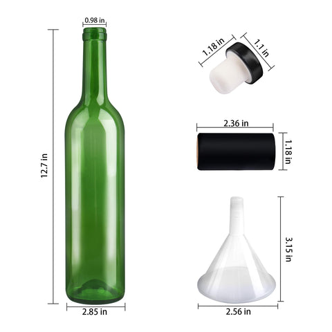 GUANENA green glass bottles with cork lids ideal for aging and preserving flavors