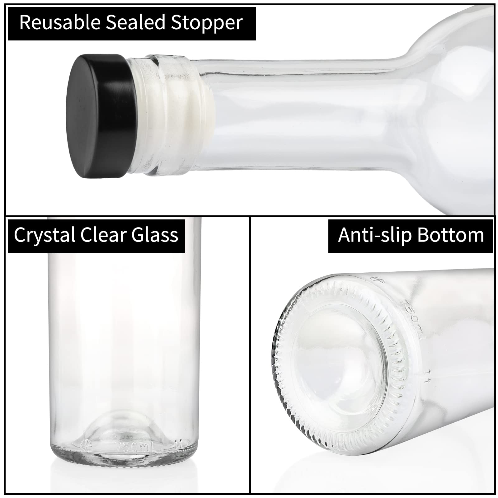 GUANENA included funnel enables easy, spill-free pouring.
