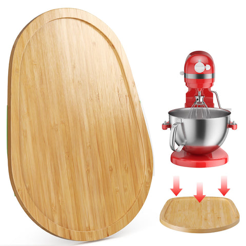 GuanQiao Bamboo Mixer Slider compatible with KitchenAid 5-8 Qt bowls for easy setup.