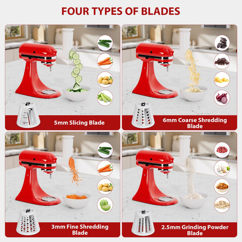 GuanQiao cheese grater attachment grates cheese and more with four blade options