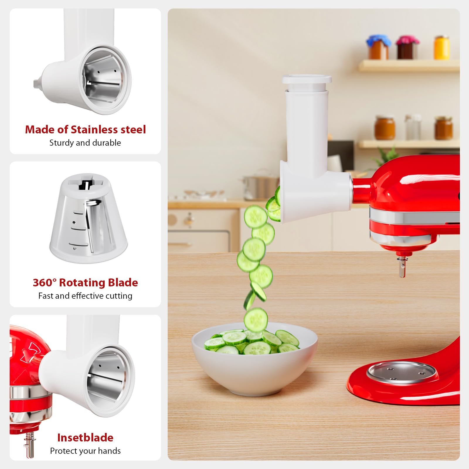 GuanQiao cheese grater blades set includes multiple sizes