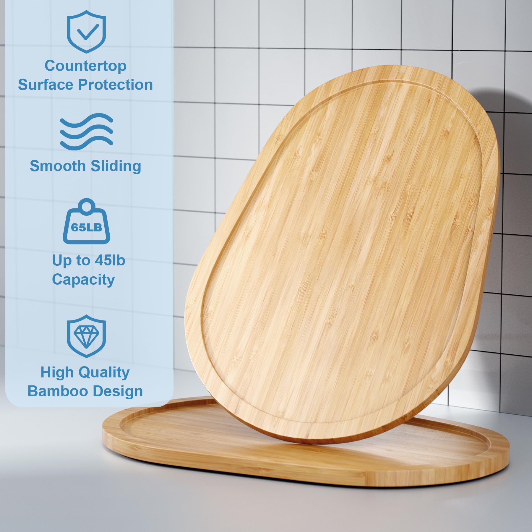 GuanQiao bamboo surface protects countertop from scratches.