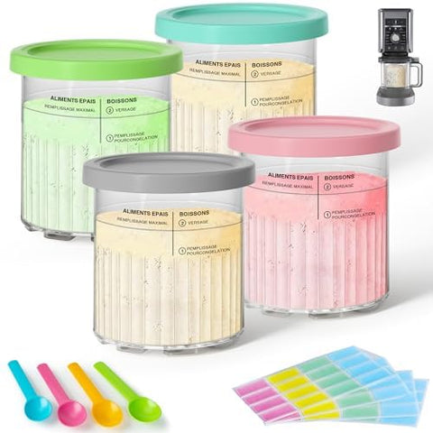 GuanQiao Creami Deluxe pints 24oz pack for organized dessert prep