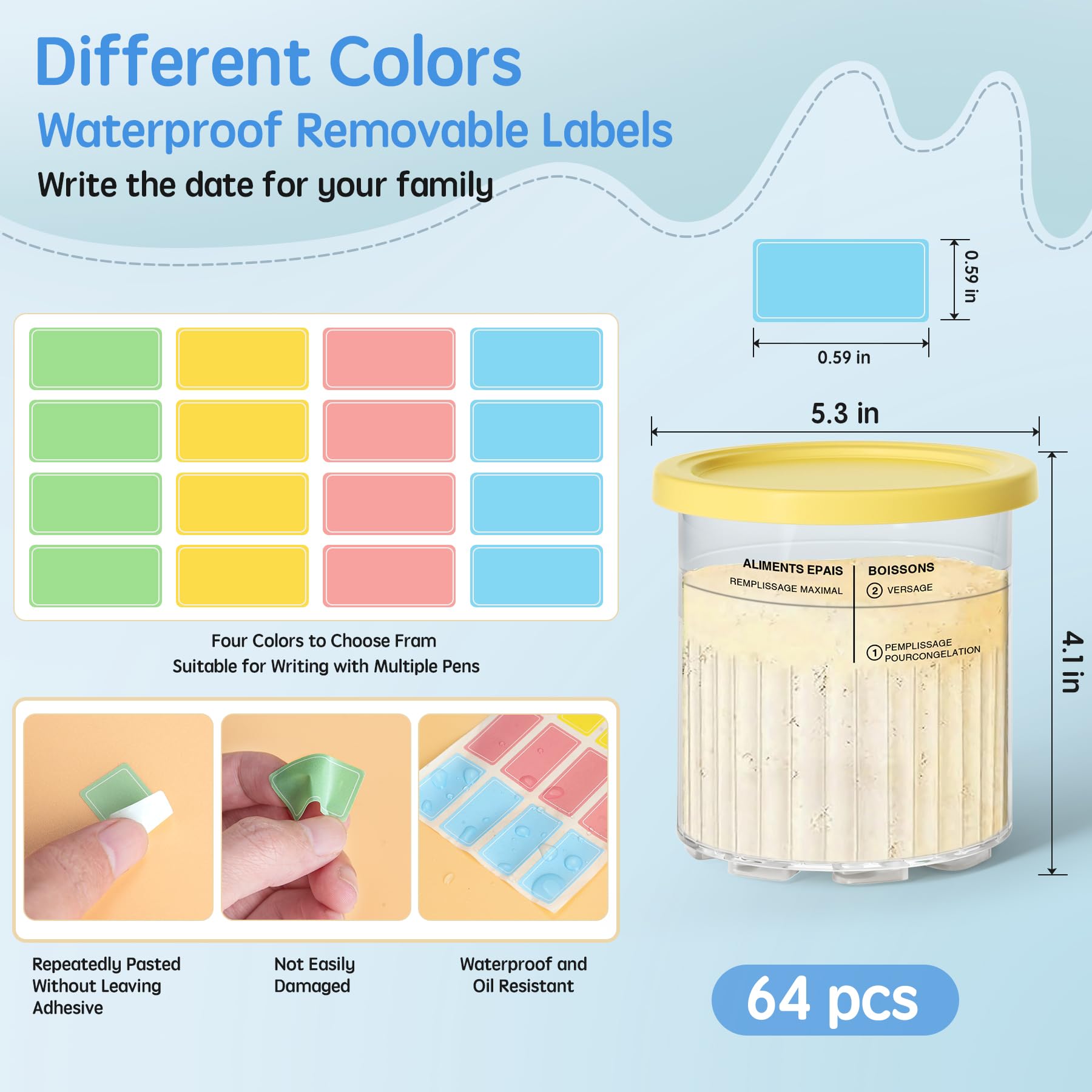 GuanQiao Creami Deluxe pint with yellow lid keeps flavors organized.