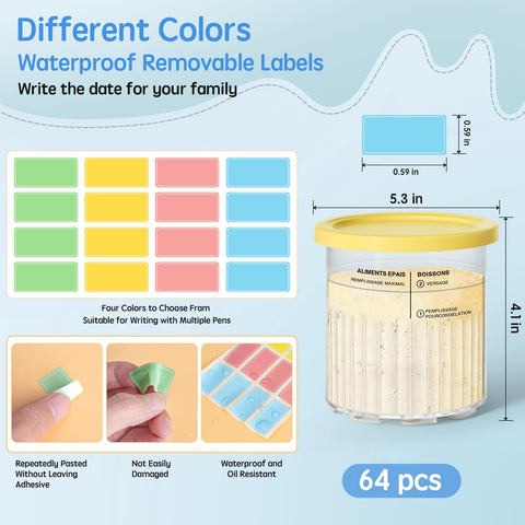 GuanQiao Creami Deluxe pint with yellow lid keeps flavors organized.