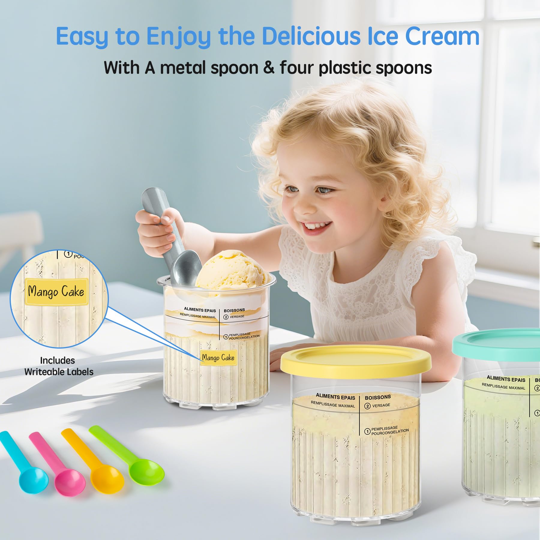 GuanQiao Deluxe spoons and metal scoop for easy serving.
