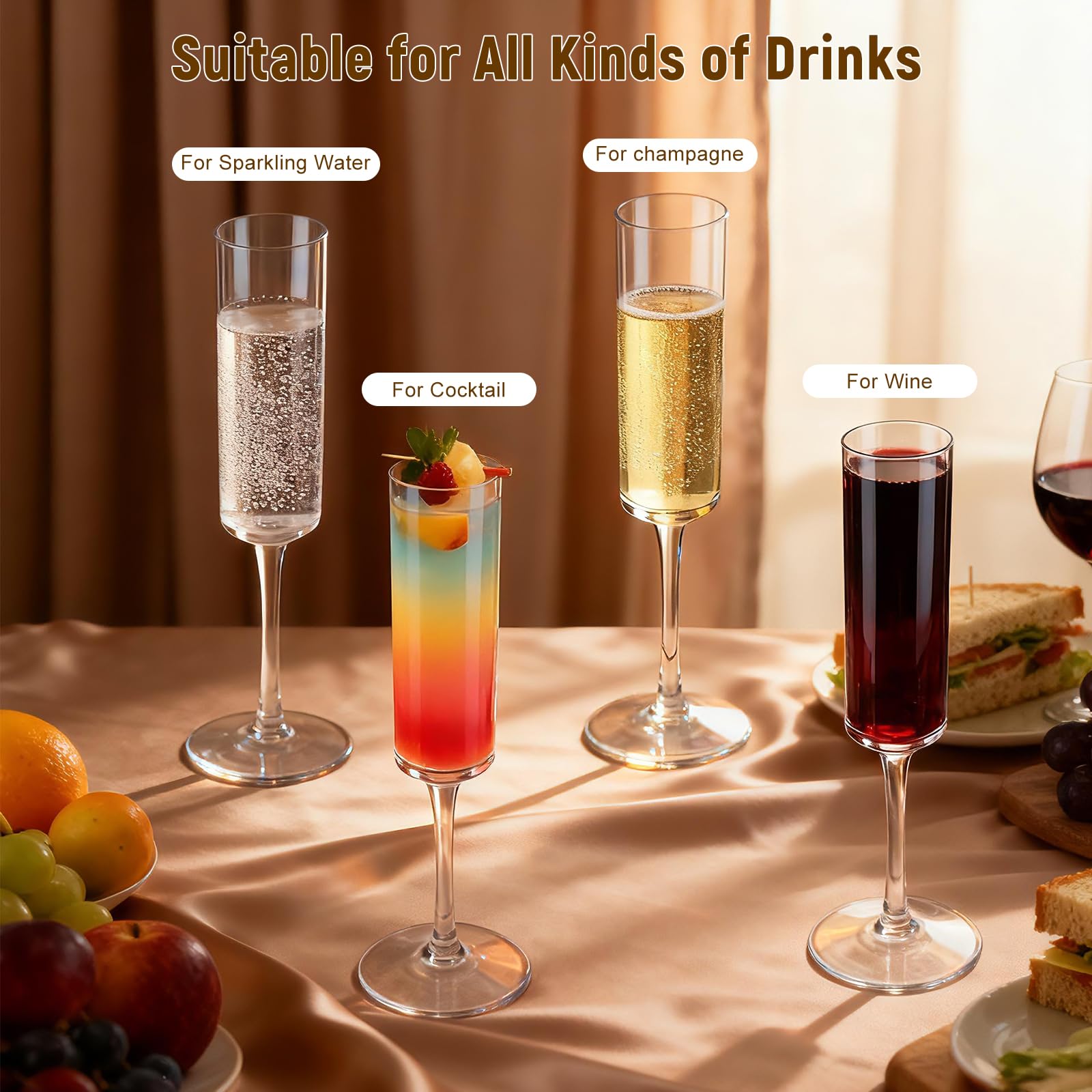 GuanQiao elegant gift-worthy champagne flutes for weddings, anniversaries, or holidays.