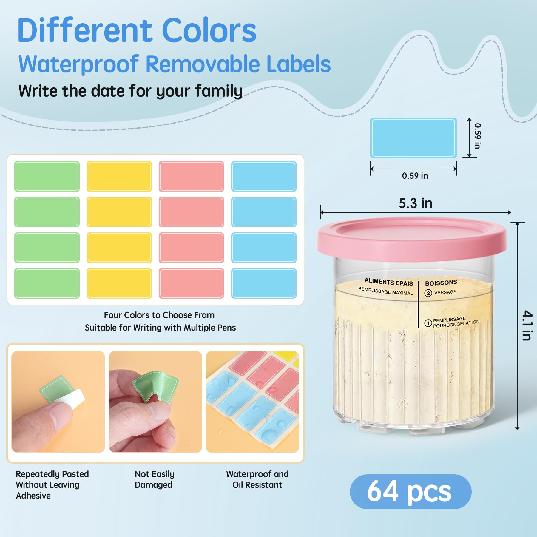 GuanQiao 64 writable labels for flavor dating and allergy notes