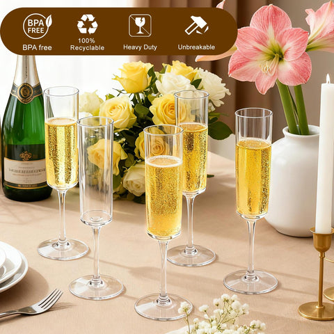 GuanQiao recyclable disposable champagne flutes offer practical party convenience