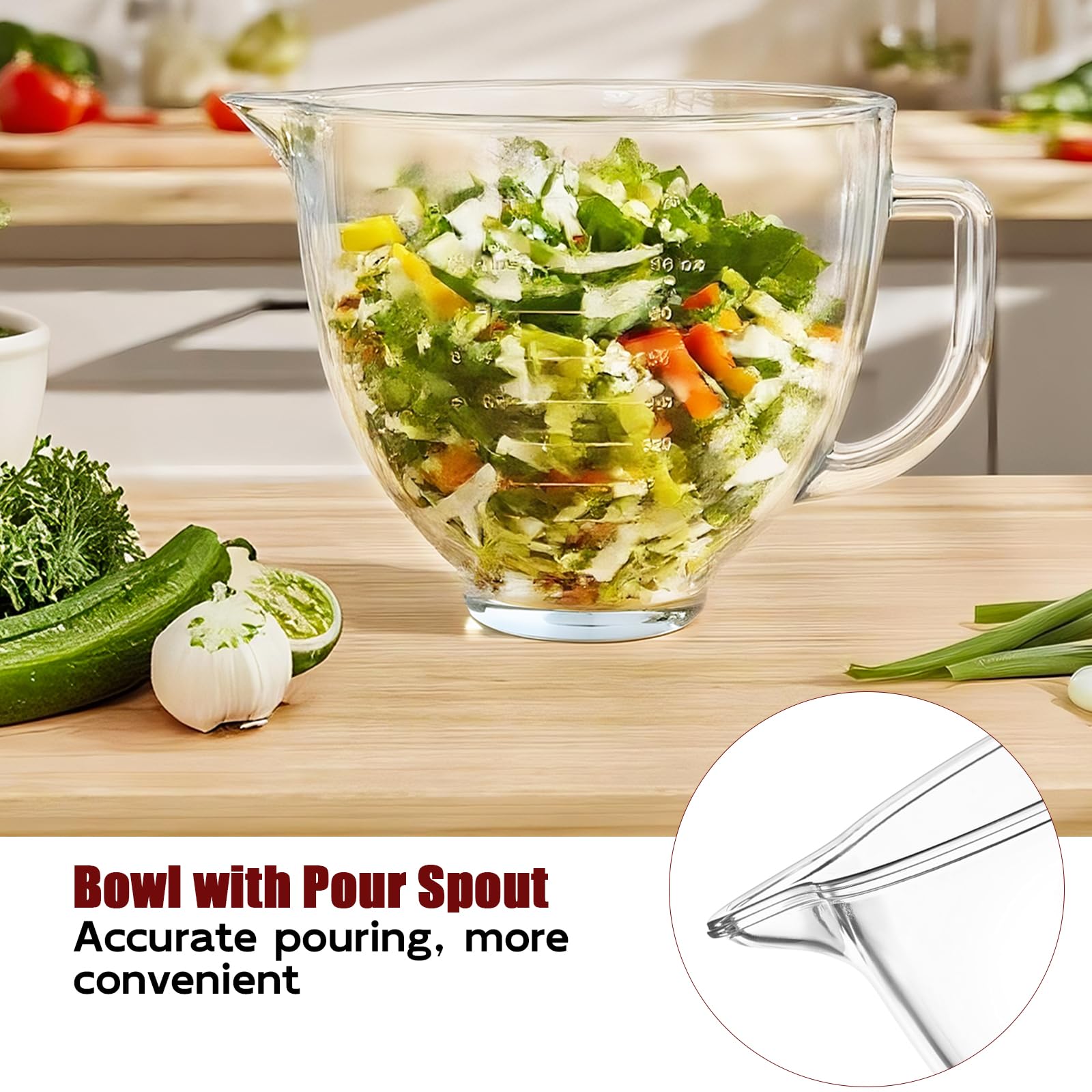 GuanQiao tilt-head compatible bowl fits multiple KitchenAid models.