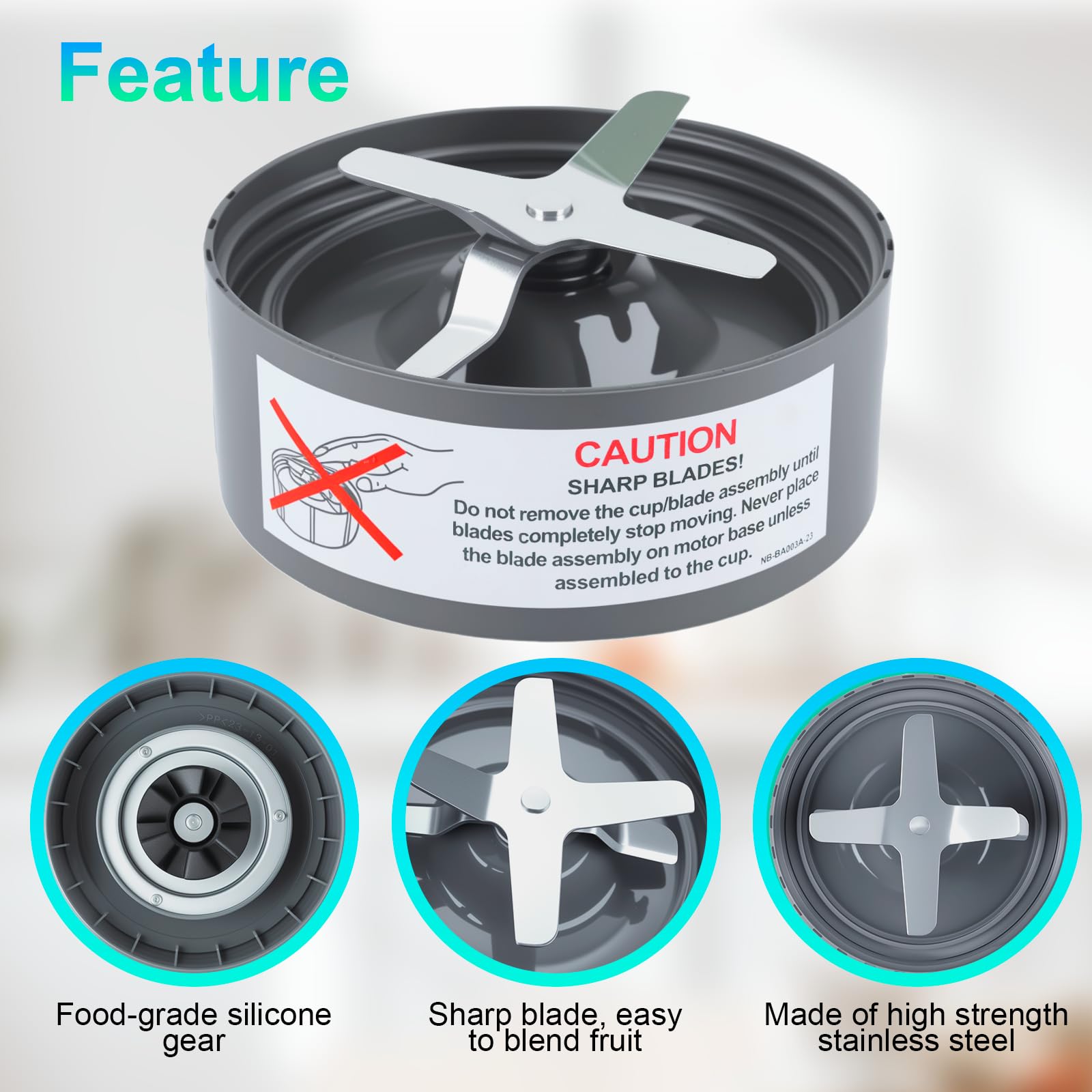 GuanQiao blade diameter 4.1 inches, fits standard NutriBullet jars.