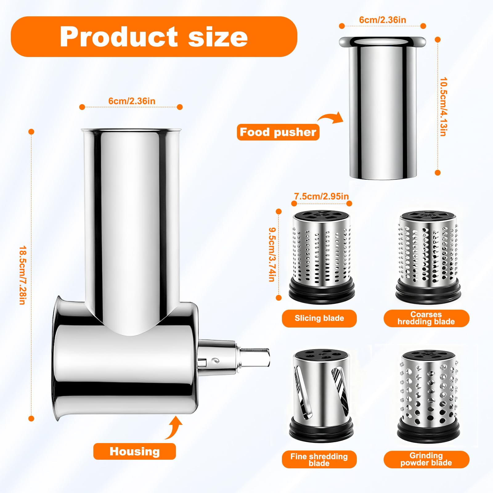 GuanQiao shredder blade handles thick shreds for salads.