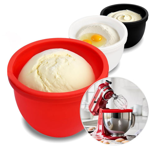 GuanQiao silicone bowl liner fits 5 qt mixer for handy storage.