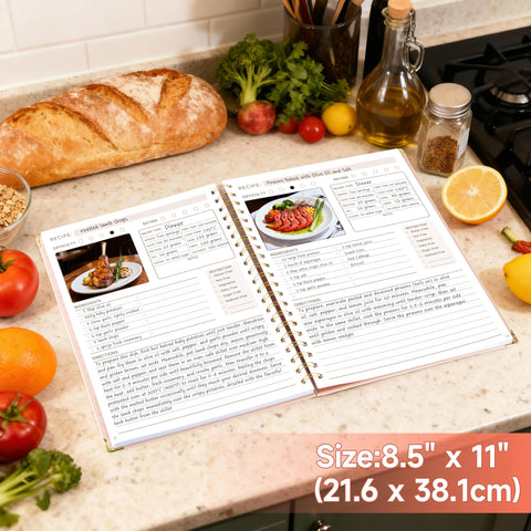 GuassLee recipe pages layout with ingredients, steps, and dietary notes.