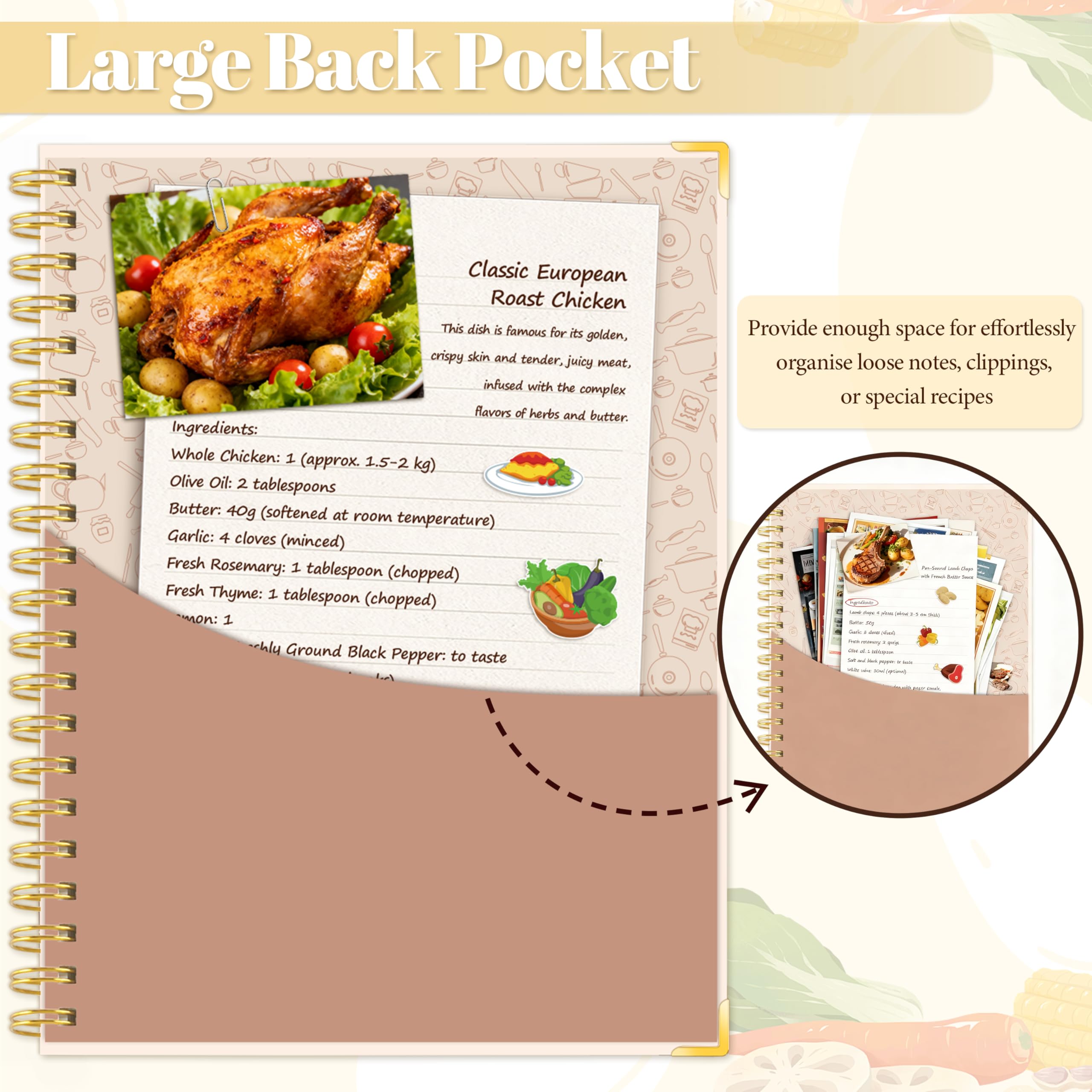 GuassLee undated note pages alongside recipe index feature.