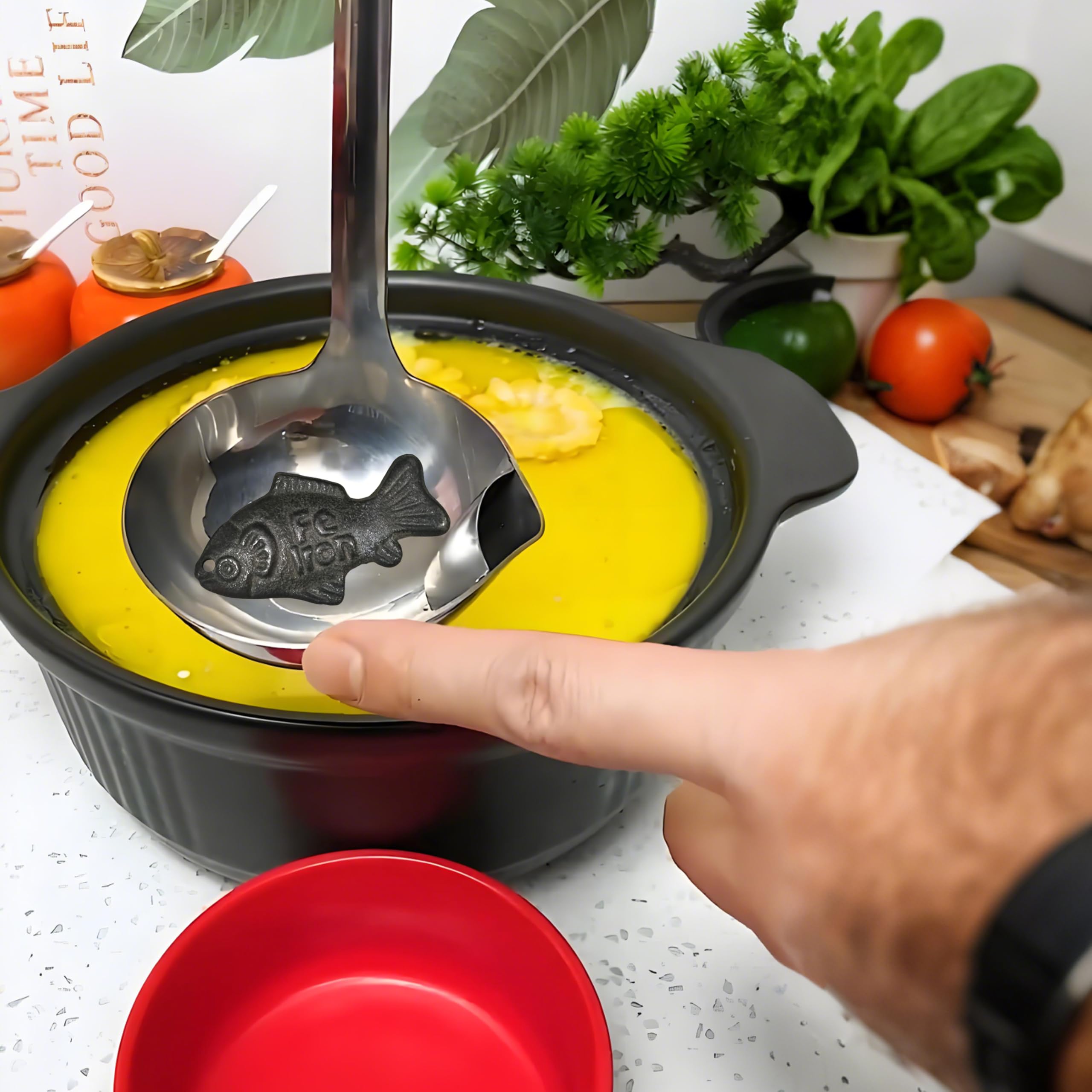 GUCHO Iron Fish simmering in stew releases natural iron during cooking