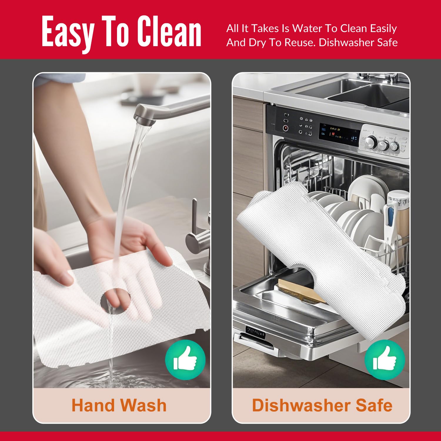 Easy to clean after drying with warm water