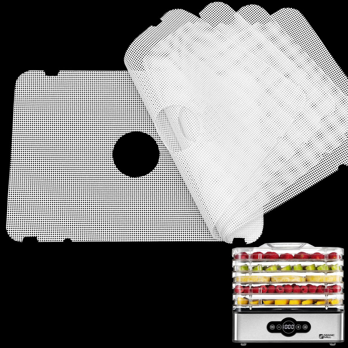 GUCUJI silicone dehydrator sheets fit Magic Mill trays for even drying