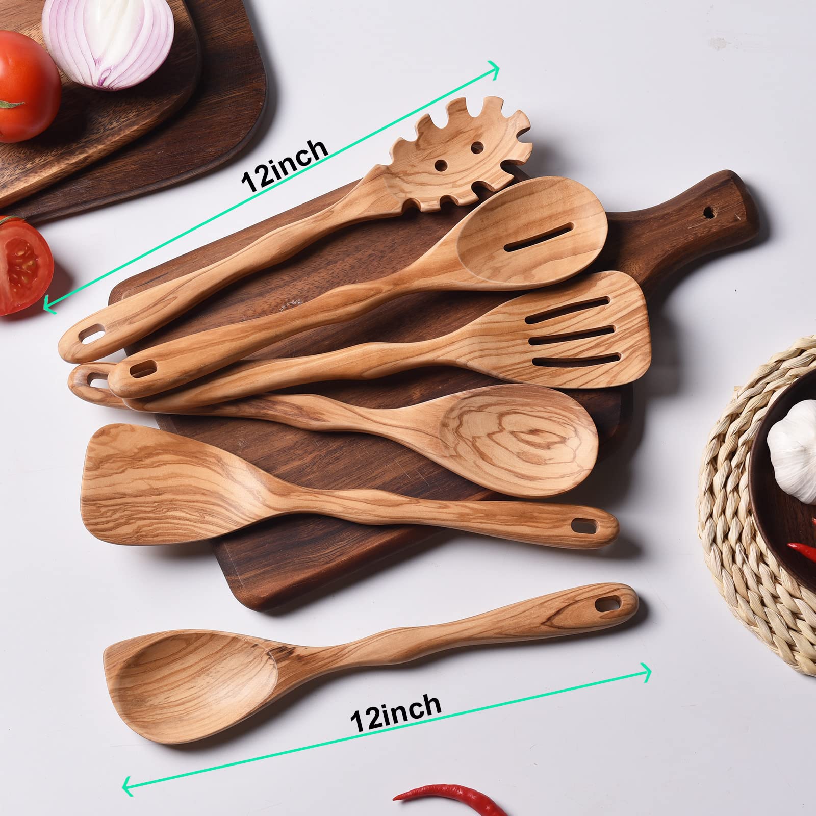 Gudamaye long-handle wooden spoons for safer cooking away from heat