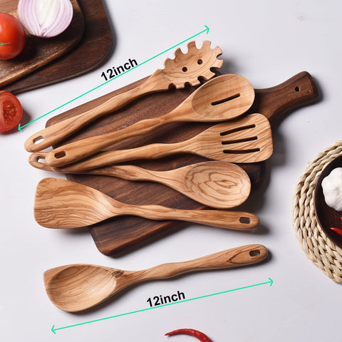 Gudamaye long-handle wooden spoons for safer cooking away from heat