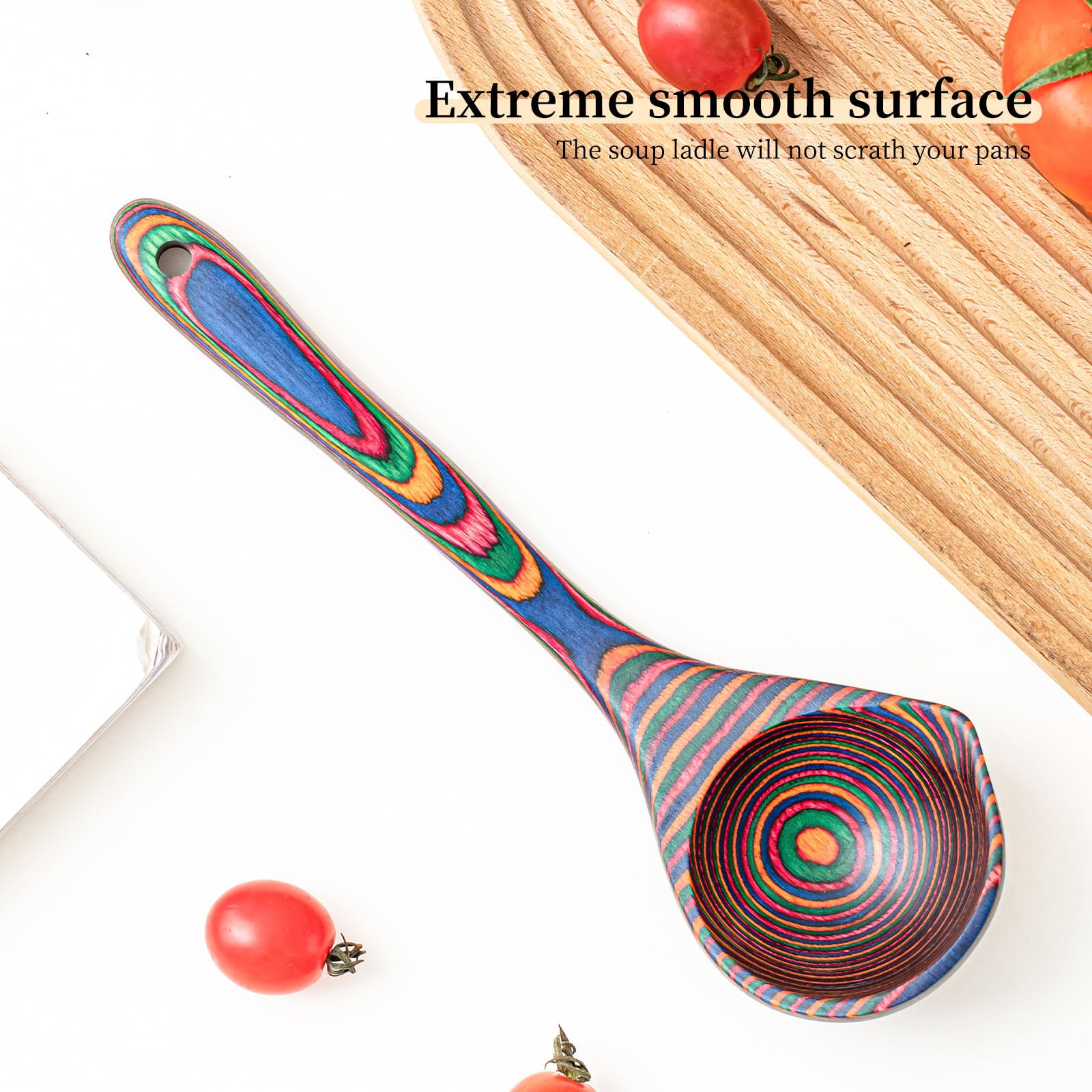 Easy cleaning with Gudamaye rainbow ladle after cooking in warm water