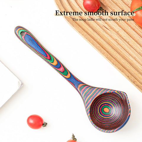 Easy cleaning with Gudamaye rainbow ladle after cooking in warm water