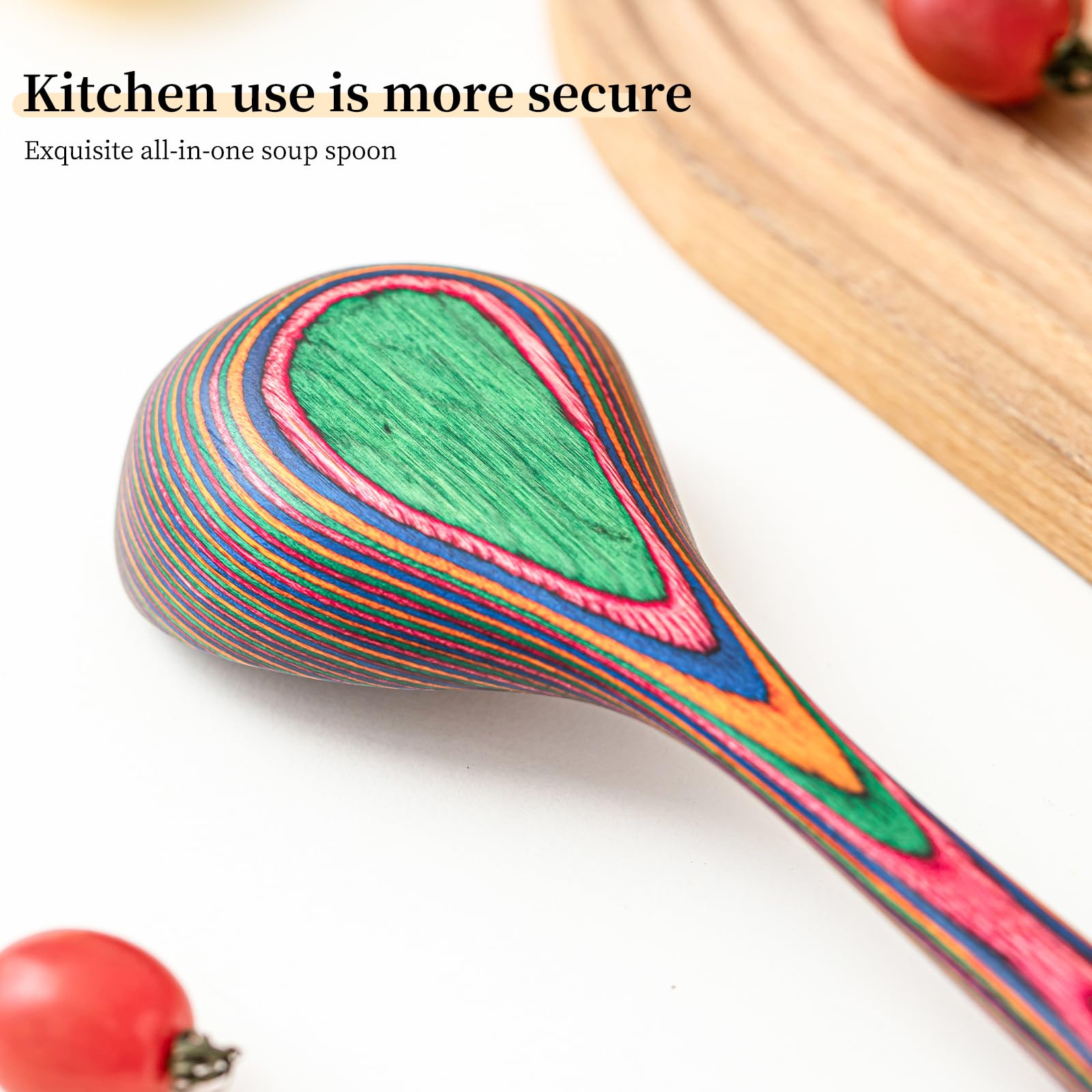 Compact storage of Gudamaye rainbow ladle in kitchen organizer