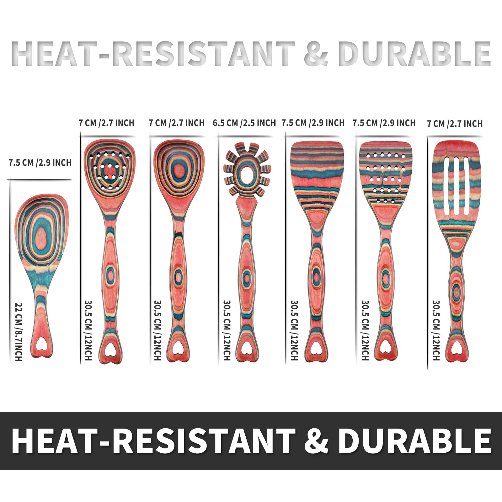 Gudamaye pinkish-orange spoons support versatile cooking for sautéing, mixing, and serving.