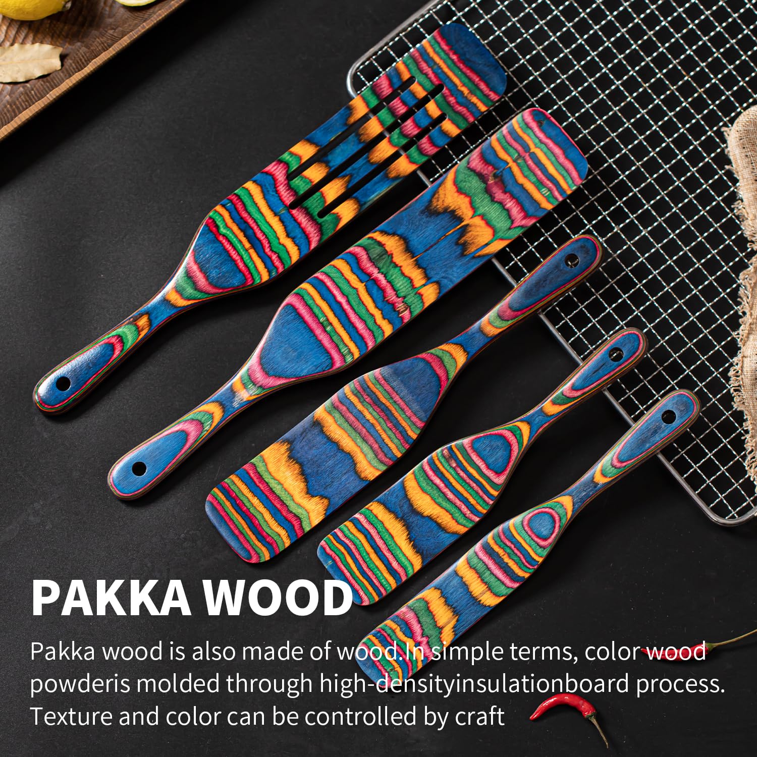 Gudamaye Pakkawood Spurtle perfect for regular stirring and scraping in non-stick pans.