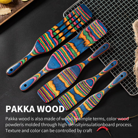 Gudamaye Pakkawood Spurtle perfect for regular stirring and scraping in non-stick pans.