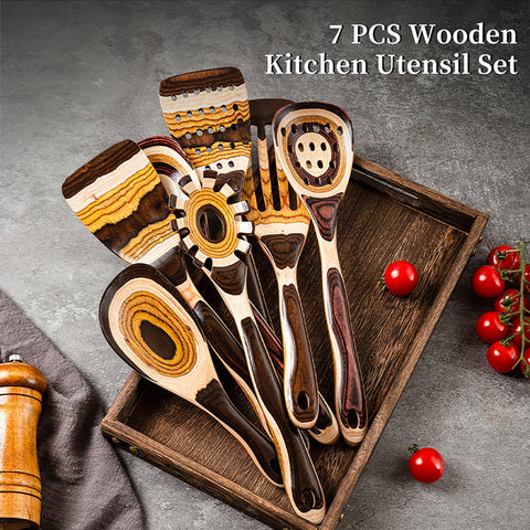 Gudamaye pakkawood pasta spoon for serving pasta with sauce retention.