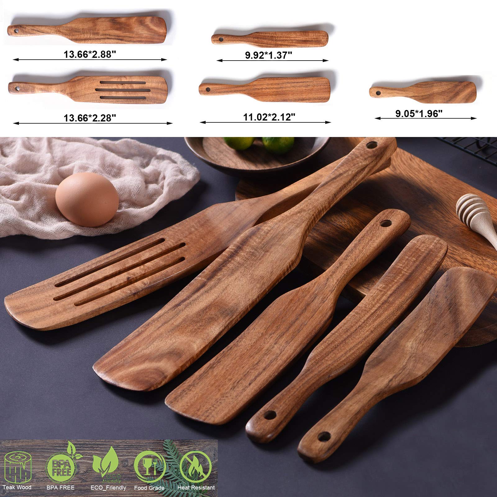 Gudamaye medium spurtle in teak wood ideal for bowls and dough