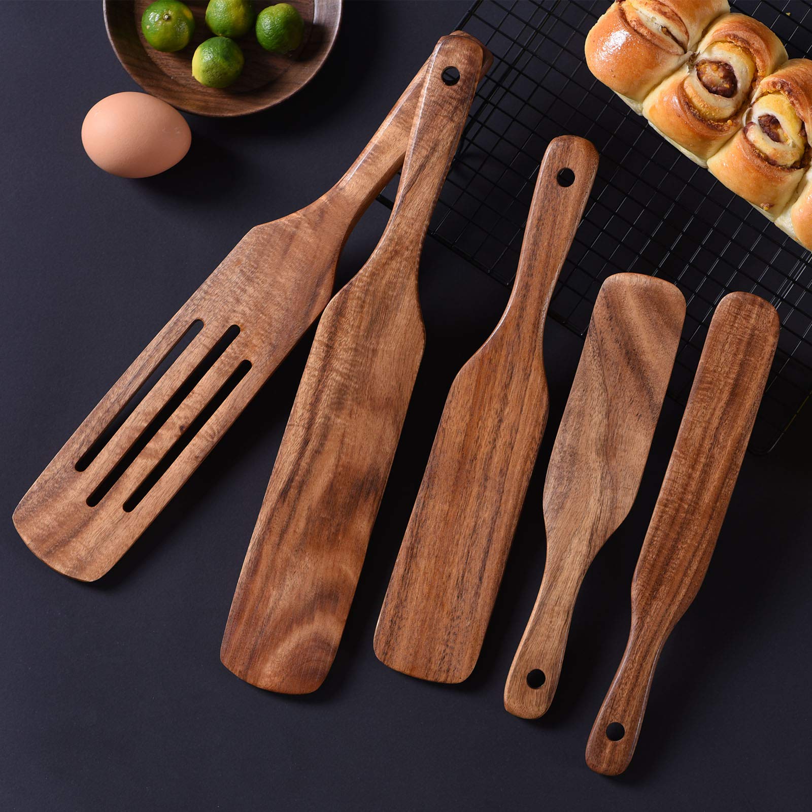 Gudamaye traditional spurtle in teak wood for gentle batter mixing