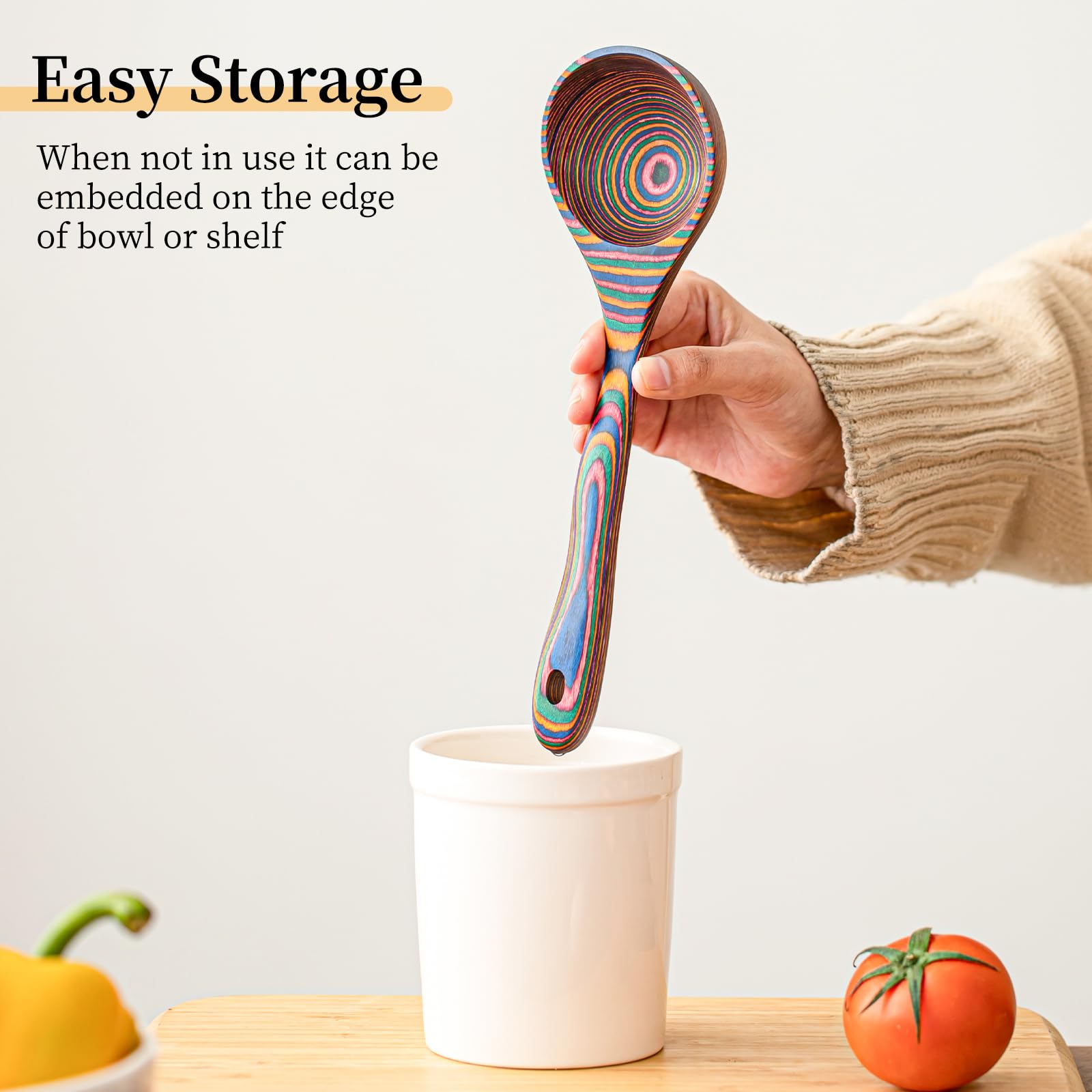 Gudamaye wooden ladle adds natural warmth to meals.