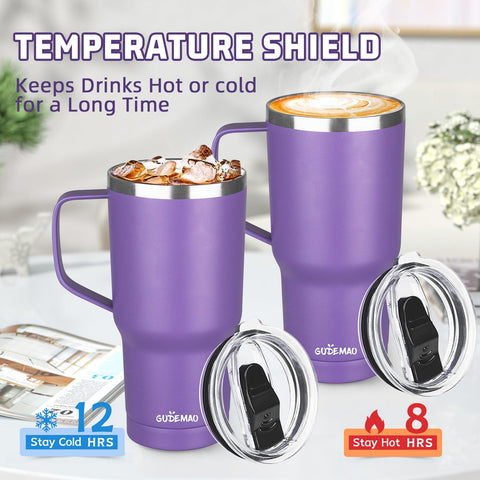 GUDEMAO 20oz mug sweat-proof-exterior keeps hands dry during use.