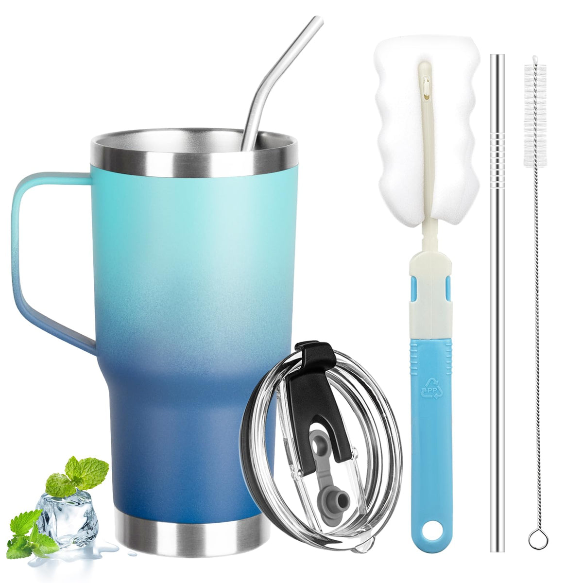 GUDEMAO 20oz tumbler with handle for easy on the go sipping