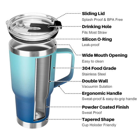 GUDEMAO double-wall vacuum insulation preserves cold or hot beverages