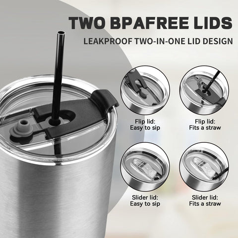 GUDEMAO leakproof lid seal with sipping hole prevents leaks during travel.