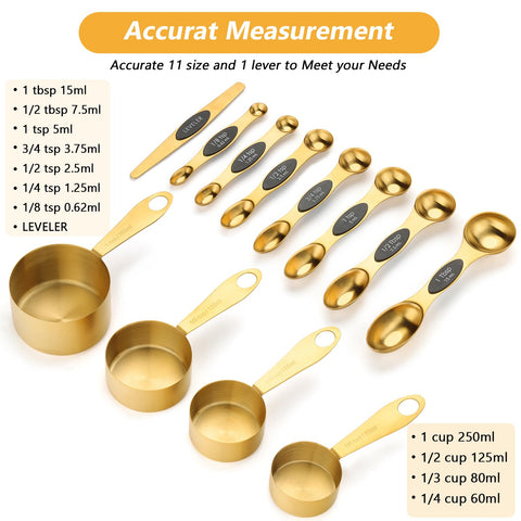 GuDoQi gold spoons with engraved markings for quick, accurate measures.