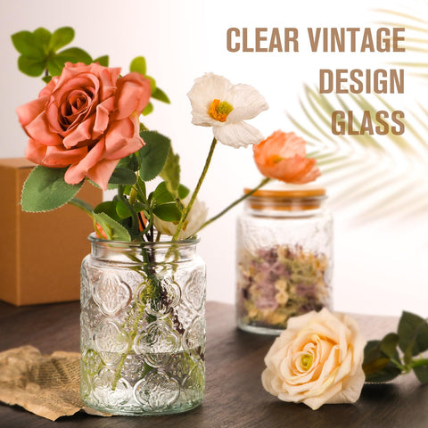 GUEQUITLEX glass jar with rustic design adds charm to shelves and counters.